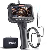Ralcam Endoscoopcamera met licht, 210° beweegbare kop, 6,2 mm sonde, 5 inch HD-scherm, IP67, 1,5 m elastische slangenbuis, buiscamera voor auto en huis