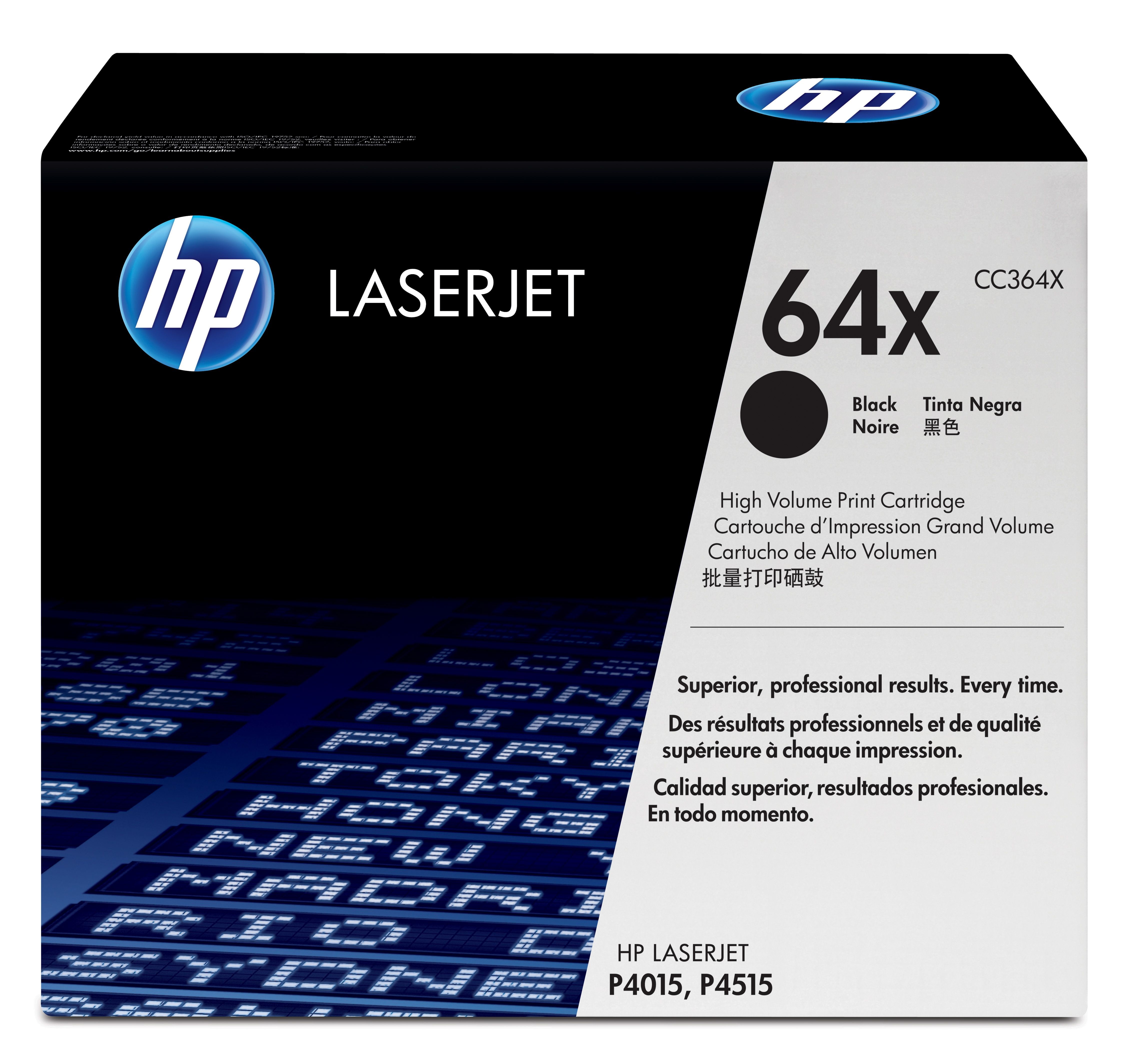 HP 64X High Yield Black Original LaserJet Toner Cartridge - CC364X