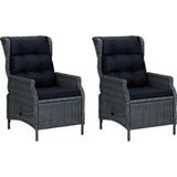 Maison Exclusive - Salon de jardin 9 pièces avec coussins, en rotin synthétique gris foncé