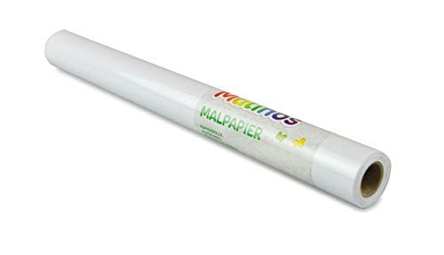 Malinos 301033 10 m papierrol, 45 cm x 10 meter om te beschilderen, wit