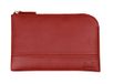 RHODIA 116545C - Etui met Ritssluiting in Imitatieleer - Koraal - Maat S (11 x 17 cm) - Echte Stiknaden - Binnenvoering in Oranje Stof - Opberging van Documenten en Klein Kantoormateriaal