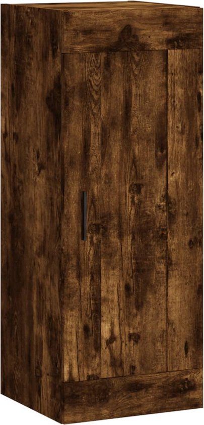 vidaXL Wandkast - 34,5x34x90 cm - Bewerkt Hout - Gerookt Eikenkleurig