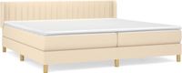 vidaXL Boxspringbed met matras, stof, crèmekleurig, 200x200 cm