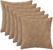 vidaXL Kussensloop 6 st heerlen taupe 50 x 50 cm microfiber fleece