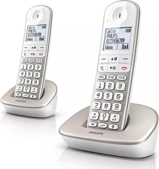 Philips Philips xl4902s - draadloze senioren telefoon - 2 handsets - grote toetsen, volumeboost en gehoorapparaat ondersteuning