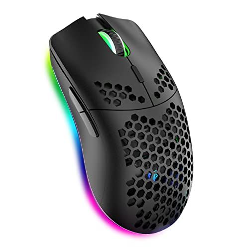 XZXWZX Draadloze gaming-muis met honingraatstructuur - Zwart