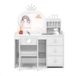 Bolt Edge Kindermake-up tafel set met spiegel en krukje – met verlichting – 3 lades – Kaptafel voor meisjeskamer – Wit