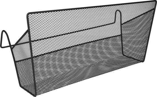 QUVIO Bed organizer - Nachtkastje voor telefoon & boeken - 2e nachtkastje - Opbergen - Opbergcase - Metaal - Zwart - 15,5 x 39 x 19 cm