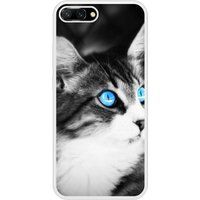 Honor 10 Chat yeux bleu bedrukt siliconen hoesje