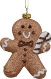 Decoris - Hangende kerstdecoratie, peperkoekman 8,30x3x10cm