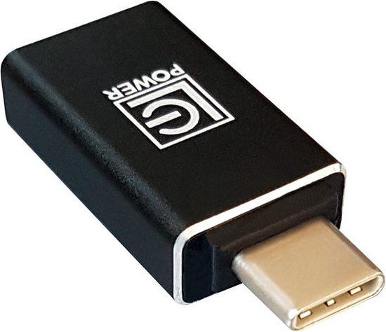 Lc-Power USB-C Male naar USB 3.0 A Female Adapter Zwart