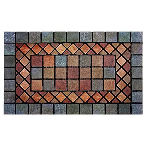 Nicoman Elegante tegelmat barrière deurmat - blauwe rand - 75x44cm
