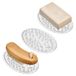 iDesign Handzeephouders, kleine ovale zeepbakje van duurzaam kunststof, set van 3 praktische zeepbakjes voor badkamer, toilet of gootsteen, helder
