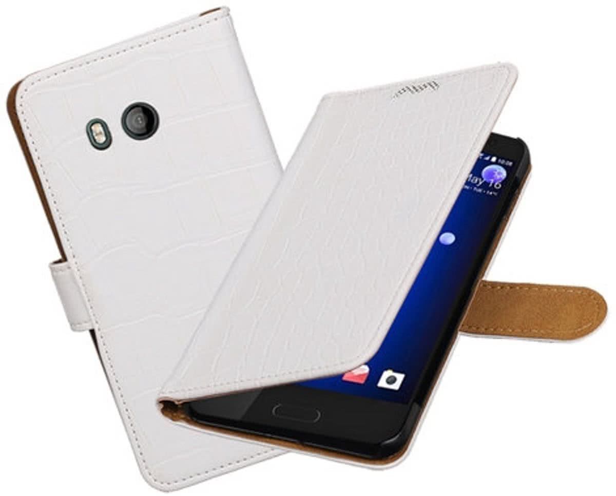 Best Cases .nl HTC U11 Krokodil booktype hoesje Wit