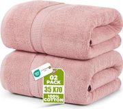 Utopia Towels - Luxueuze 2-delige extra grote badhanddoek - 600 g/m², 100% ringgesponnen katoen, zeer absorberend en sneldrogend, zachte hotelkwaliteit (80 x 180 cm, oudroze)
