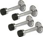 AMIG Deurstopper/deurbuffer - 4x - 75mm - muurbevestiging - verchroomd messing