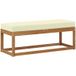 Banc de jardin avec coussin naturel et crème 115 x 43 x 45 cm