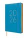 Finocam - Kalender 2026, weekoverzicht, dwarsaanzicht, januari - december (12 maanden), jaarplanner 2026, met elastiek en puntband, zachte omslag Flexi glad, blauw, Spaans