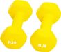 Haltergewichten met neopreen coating, antislip grip, geel - set van 2