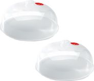 Plasticforte Couvercle de micro-ondes - 2x - 25 cm - transparent - plastique