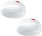 Plasticforte Couvercle de micro-ondes - 2x - 25 cm - transparent - plastique
