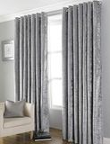 COUNTRY CLUB Bliss Crushed Velvet Blackout Oogje Volledig gevoerde thermische gordijnen, grijs, 90 x 90