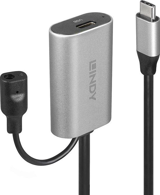LINDY 43271 USB-kabel USB 3.2 Gen1 USB-C stekker, USB-C bus 5.00 m Zwart