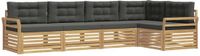 vidaXL - Buiten - bank - set - 5 - st - Wit - en - antracietkleurig - Polyester