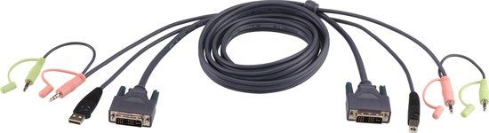 ATEN 2L-7D03UI KVM Kabel DVI-I (Single Link) - 3m - Zwart