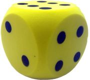 T & F Creations Grote foam dobbelsteen - Zachte schuimrubberen dobbelsteen geel