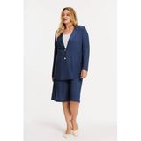 YOEK blazer regular krijtstreep bleu foncé
