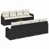 vidaXL Tuinbank Set Zwart Polyrattan 55 x 55 x 37 cm