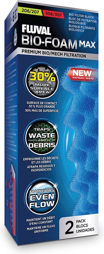Fluval Bio Foam Max - Filter Medium - 207/307 - 6x8x25cm - 1st