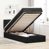 vidaXL Ottoman Bed with Mattress and LEDs 100x200 cm Velvet Black
