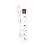 Swiss Zenitech Swiss stekkerdoos 6xT13 1,5m - Wit