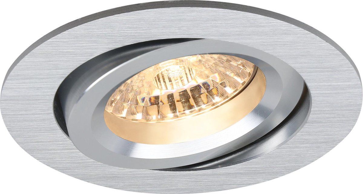 Pragmalux Inbouwspot Rond Kantelbaar Verdiept | Geborsteld Aluminium | Aura