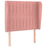 VidaXL Hoofdbord met randen 83x23x118/128 cm fluweel roze