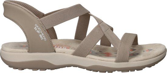 Skechers Slip-ins Reggae Slim - Stretch Flex - Dames Sandalen - Taupe - Maat 40