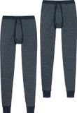 Schiesser Lange broek fijne rib melange donkerblauw