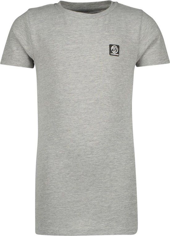 Vingino B-BASIC-TEE-RNSS Jongens T-shirt - Maat 110/116 - Grijs melange