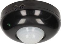 ORNO PIR bewegingssensor binnen voor lamp - Bewegingsmelder plafond - Motion sensor 360° - Doorgangsmelder 2000 Lux - Zwart