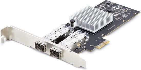 StarTech.com 2-Port GbE SFP Netwerkkaart - PCIe 2.0 x1 - Intel I350-AM2 - 1000BASE Koper/Glasvezel - Dual-Port Gigabit Ethernet NIC - Zwart
