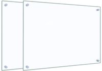 vidaXL - Spatschermen - keuken - 2 st - 70x50 cm - gehard glas - transparant