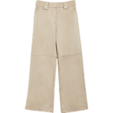 s.Oliver Broek met wijde pijpen en gevormde tailleband in suède-look, lichtbruin, W34 X L32