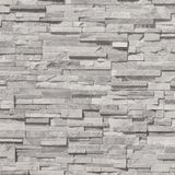 A.S. Création Elements 2 Natuursteen Behang - Industrieel - Heldergrijs Beige Zilver
