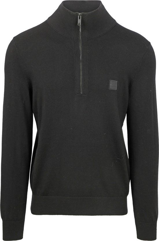 BOSS Kanobix Half Zip Trui Zwart - Maat M - Heren - Schipperstrui