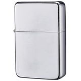 CHAMP Benzine-aansteker, satijn, stormaansteker, geborsteld chroom, hoge kwaliteit, compact (5,8 x 4 x 1,3 cm), oplaadbaar, winddichte aansteker, compatibel met Zippo brandstof, grijs, 40400344