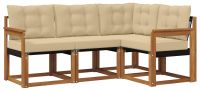 vidaXL - Buiten - bank - set - 4 - st - Natuurlijk - en - Beige