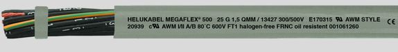 HELUKABEL MEGAFLEX 500 Signaalkabel Gris 4 G 4 mm²