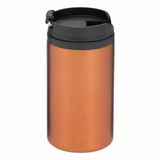 Merkloos / Sans marque Inspirion Gmbh Thermosbeker/warmhoudbeker Koffie To Go - metallic oranje - 290 ml - dubbelwandig - met schroefdop